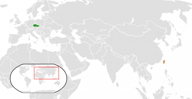 Mapa Chequia Taiwán