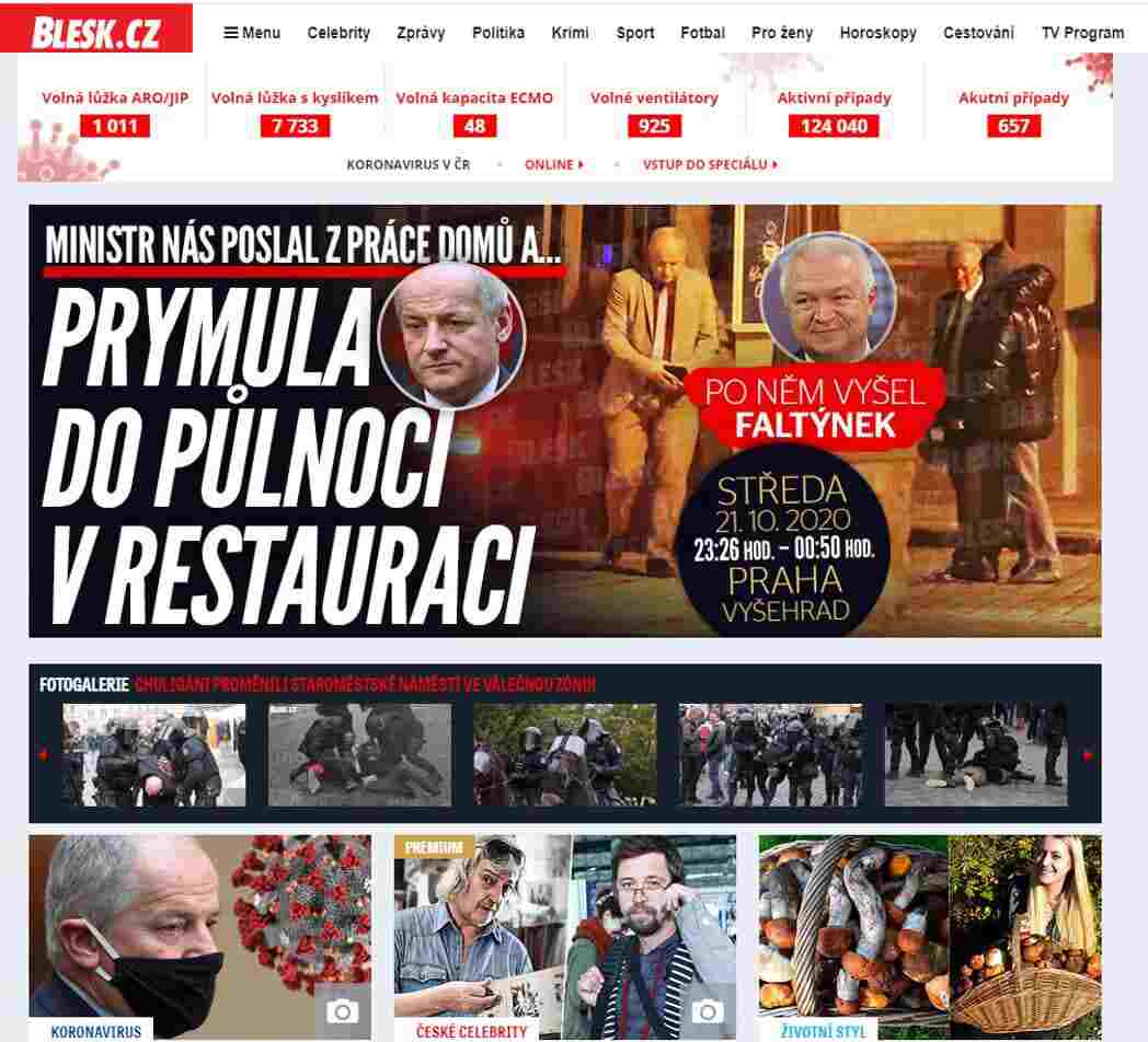 Blesk ministro Prymula sale de restaurante